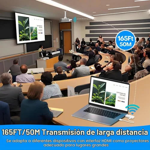 Vista 6 de HDMI inalámbrico para transmisión, kit de transmisor y receptor, baja latencia 1080P Full HD salida de video/audio, rango de 165 pies/50M con doble