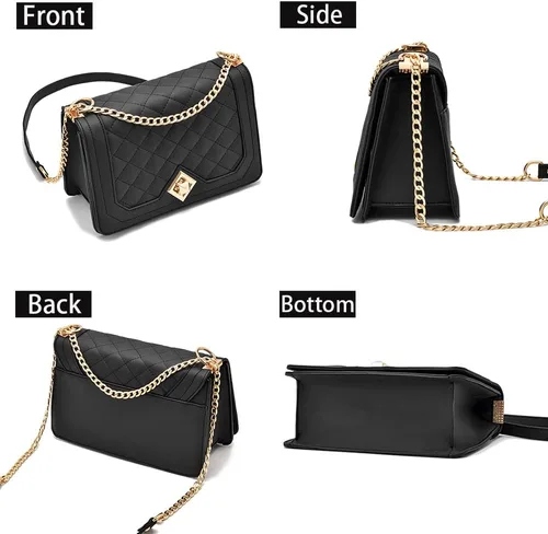 Vista 5 de HINFKA Bolso cruzado pequeño para mujer, bolso de hombro de piel sintética, bolso pequeño de embrague, bolso de noche versátil de moda