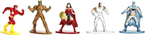 Vista 3 de JADA Nano Metalfigs 98664 - Figura de Batman Rebirth/Cyborg/Wonder Woman/The Flash/Parademon DC Comics