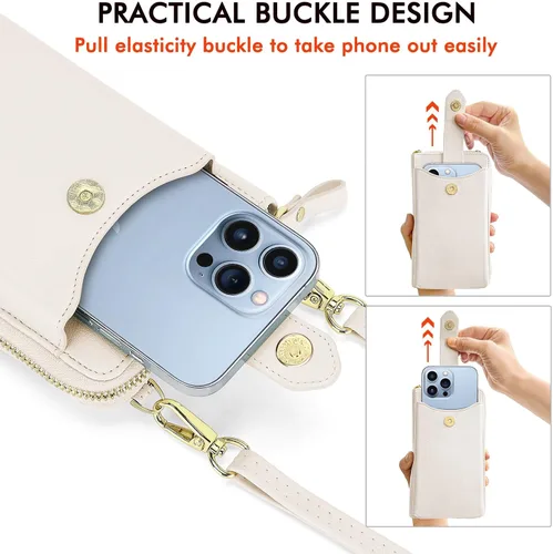 Vista 7 de Peacocktion - Bolso pequeño para teléfono celular, para mujeres, minibolso de hombro ligero para cruzarse por el cuello, con ranuras para tarjetas