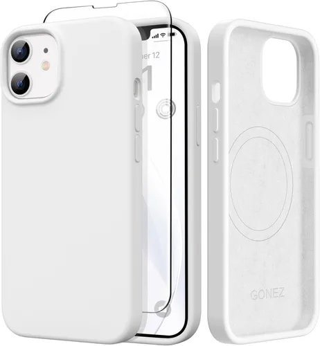 Vista 165 de GONEZ Funda magnética para iPhone 14, compatible con Magsafe, con protector de pantalla + protector de cámara, forro de microfibra antiarañazos