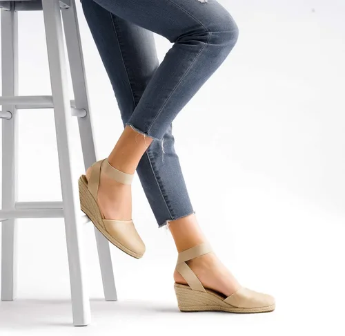 Vista 5 de DREAM PAIRS - Sandalias de cuña con correa elástica en el tobillo, para mujer