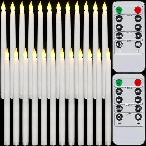 Vista 8 de Tuanse - 24 velas LED sin llama de 11 pulgadas para Halloween, color blanco