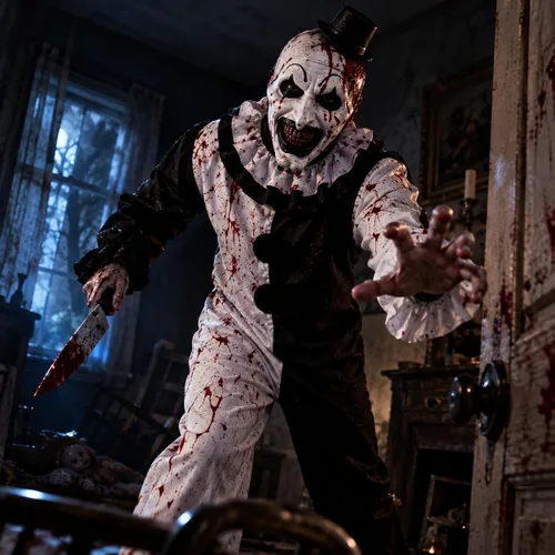 Vista 6 de WPOZD Disfraz de payaso asesino para disfraz de terror de Halloween
