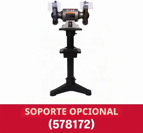 Vista 6 de JET Amoladora de banco de 8 pulgadas con rueda de alambre, 3450 RPM, 1 HP, 115V 1Ph (JBG-8W)