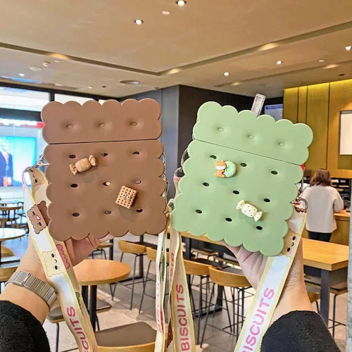 Vista 5 de Botella de agua Kawaii Biscuit con tapa de popote y correa, novedosa botella de agua para niños y niñas, suministros escolares para deportes al aire