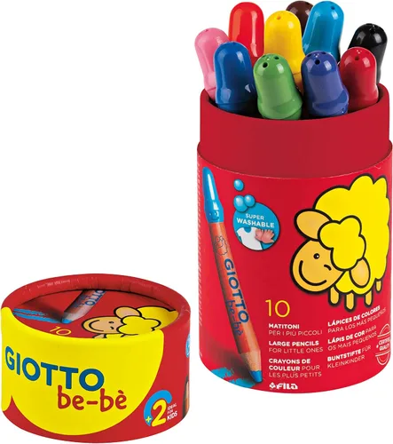 Vista 8 de GIOTTO be-bè Lápices y sacapuntas grandes paquete preescolar para niños pequeños, 36 lápices, colores surtidos, ideal para la escuela y el hogar