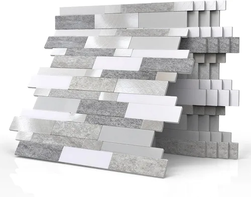 Vista 8 de BeNice - Azulejos autoadhesivos para salpicaderos que se despegan y pegan para cocina, adhesivos lineales de mosaico para baño, impermeables