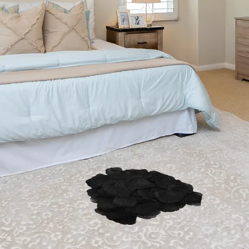 Vista 7 de JHFGJGH 500 Piezas Pétalos de Rosa Negros Exquisitos, Pétalos de Rosa de Seda de Imitación, Pétalos de Flores Artificiales para Noches Románticas