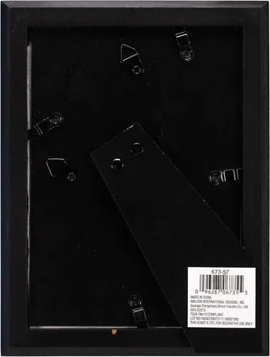 Vista 2 de Marco de madera clásico lineal Malden International Designs., Madera, Negro, 5x7