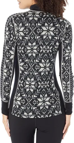 Vista 2 de Kari Traa Capa base con media cremallera para mujer, camisa de 100% lana merino de primera calidad