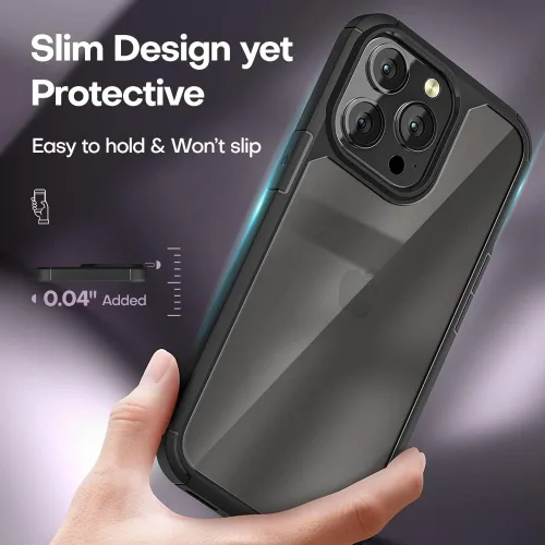 Vista 5 de TAURI Funda para iPhone 13 Pro Max, [no amarillenta] [protección contra caídas de grado militar] Funda a prueba de golpes para iPhone 13 Pro Max