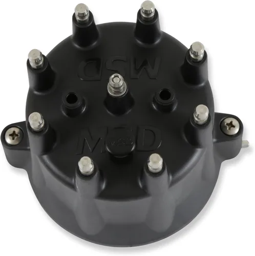 Vista 3 de MSD 84333 Negro, Tapa de distribuidor V8 con terminales HEI y retenedor de cable de bujía