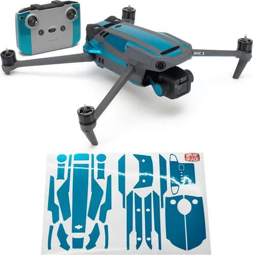 Vista 26 de WRAPGRADE Adhesivos parciales para DJI Mavic 3 / Mavic 3 Classic Accent Color (AIRFORCE SILVER)