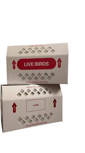 Vista 2 de Caja de envío para pájaros vivos, tamaño menos costoso, 18 x 8 x 12 pulgadas de alto, con asa para aves de corral, palomas y canarios, 2 cajas