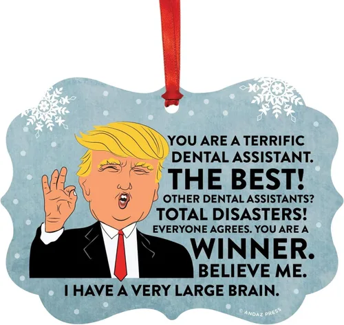 Vista 37 de Andaz Press Presidente Donald Trump Fancy Frame Recuerdo Adorno de Navidad Regalo de broma, excelente contador, 1 paquete, divertidas ideas