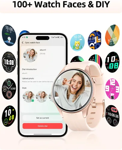 Vista 6 de Parsonver Smart Watch, Built-in GPS, Bluetooth Calling, Fitness Watch for Women with 100+ Sport Modes, IP68 Waterproof, Heart Rate, Sleep Monitor