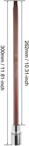 Vista 120 de Utoolmart 1/2" Drive x 0.551 in largo Hex Bit Socket, métrico, S2 y Cr-V acero 1pcs
