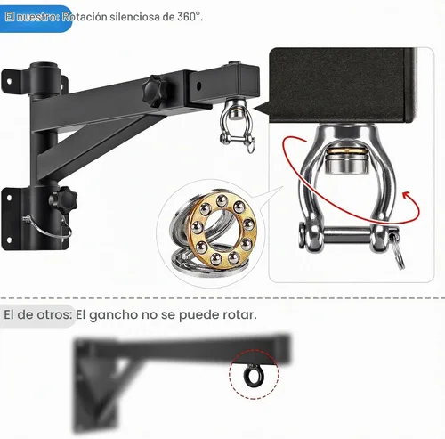 Vista 4 de Kipika Soporte de pared para bolsa pesada, soporte de bolsa de boxeo resistente para entrenamiento en interiores, gimnasio en casa, soporte
