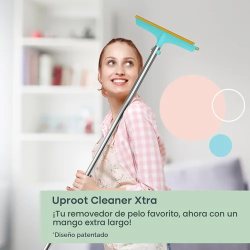 Vista 7 de Uproot Cleaner Xtra Herramienta de Eliminación de Pelo de Mascotas Reutilizable: Rastrillo de Alfombras con Mango Telescópico de 152 cm - Tan