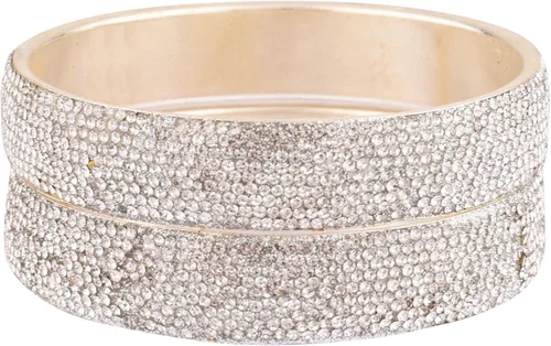 Vista 6 de Efulgenz Rhinestone Bangle Bracelet CZ Crystal Bridal Wedding Party Bracelet Indian Bangle Set Fashion Jewelry for Women (2 Pcs)