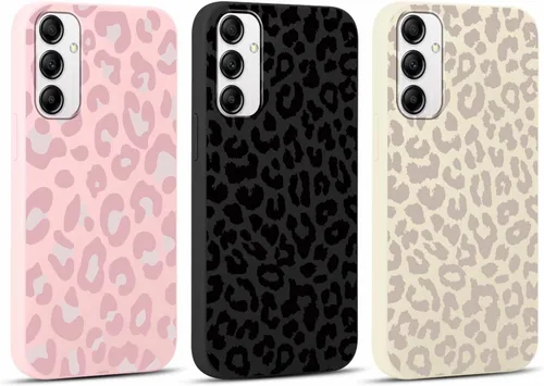 Vista 64 de Pack de 2 fundas con estampado de guepardo para Samsung Galaxy A03s 4G de 6.5", fundas de diseño de patrón de leopardo de lujo, de silicona suave