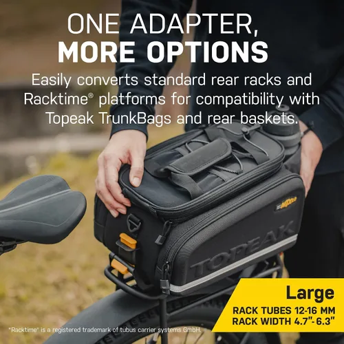 Vista 3 de Topeak Omni QuickTrack Adapter – Rear Rack Adapter for Topeak MTX/RX TrunkBags & MTX Baskets – Lightweight Polymer Platform for Standard & Racktime
