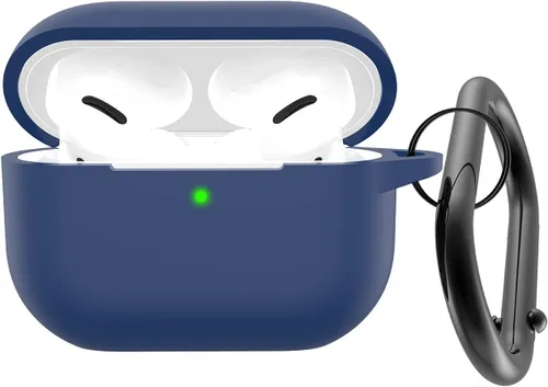 Vista 16 de Funda para Airpods Pro 2 con llavero, funda protectora de silicona suave rosa para Apple Airpods Pro Gen 2, LED frontal visible