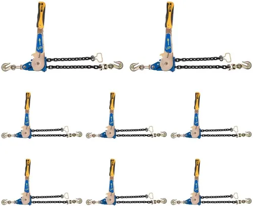 Vista 15 de Mytee Products Tensor de Cadena con Trinquete Fácil de 1/4" - 5/16" con Ganchos de Agarre y 2500 lbs WLL - Tensor de Carga con Trinquete de Amarre