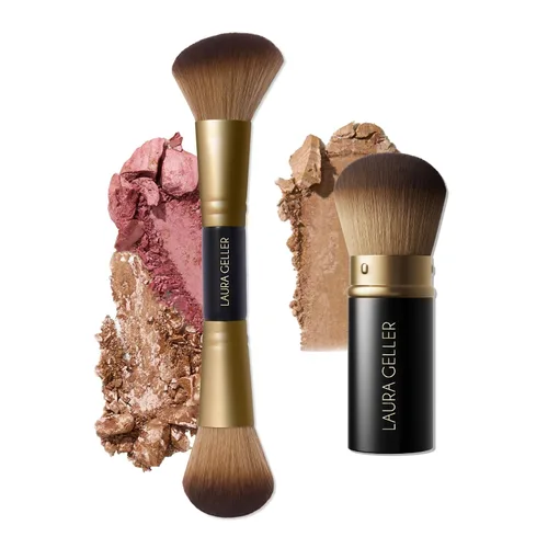 Vista 14 de LAURA GELLER NEW YORK - Brocha retráctil con mango de aluminio Kabuki, para todo el maquillaje facial y base para maquillaje facial líquido, crema