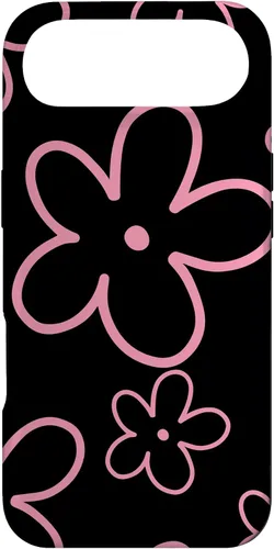 Vista 27 de Pink Black Flower Retro Modern Boho Floral Aesthetics Case for iPhone 17