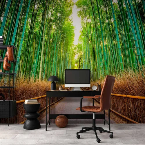Vista 37 de artgeist Mural de pared premium Bosque púrpura, 79 x 55 pulgadas, papel tapiz no tejido, decoración de pared de vellón, impresión fotográfica