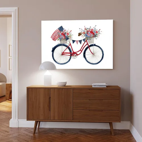 Vista 6 de JDBeehpy 1pcs Frame Flower Bicycle Oil Painting Creative Wall Art American Creative Modern Poster Bathroom Gallery Apartment Home Decoration