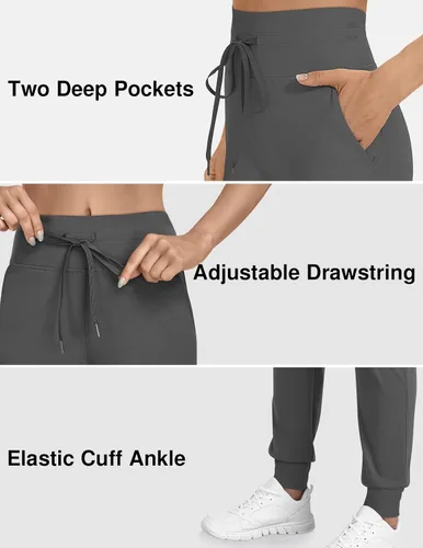 Vista 4 de TARSE Pantalones deportivos para mujer con bolsillos y cordón para correr