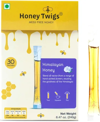 Vista 17 de Honey Twigs Honey Sticks Caja de regalo – 36 pajitas de miel natural de una sola porción – 8.47 onzas por paquete (0.28 oz por palo) Paquete