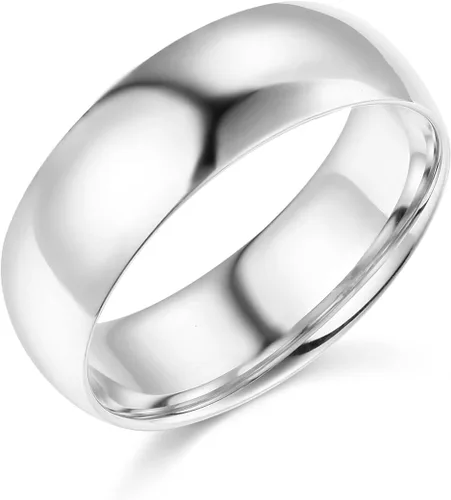 Vista 10 de Wellingsale Alianzas de boda de oro macizo de 14 quilates Oro Blanco