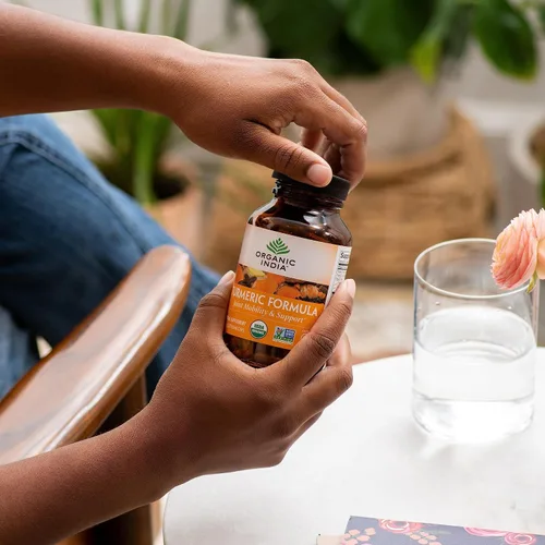 Vista 8 de ORGANIC INDIA Suplemento herbario de curcumina de cúrcuma, movilidad articular y apoyo inmunológico, respuesta inflamatoria saludable, suplemento