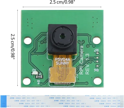 Vista 5 de OV5647 Módulo de cámara de 5MP para RPi 2/4/3B+ con cable de cámara de vídeo módulo 1080p OV5647 Webcam 2592x1944 0.134 in