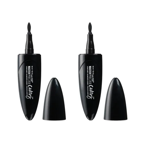 Vista 5 de Maybelline New York Master Precise Curvy Delineador de ojos líquido, negro, 0.01 onzas
