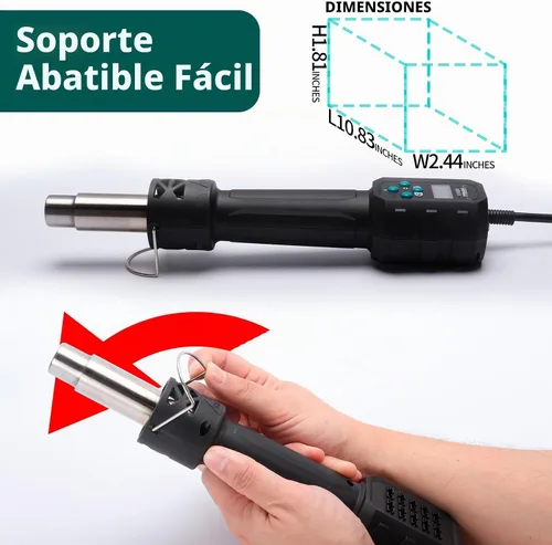 Vista 4 de YIHUA 8858 IV Pistola de calor multiusos para manualidades, soldadura electrónica, bricolaje, tubos retráctiles y envoltura, marcador de antorcha
