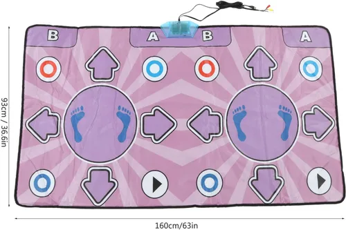 Vista 7 de Fabater Tapete electrónico inalámbrico para juegos de televisión, antideslizante de doble usuario con música y juegos de fitness, tapete interactivo