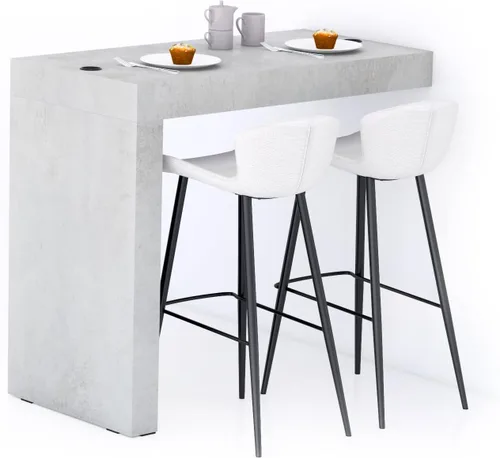 Vista 7 de Mobili Fiver Evolution - Mesa alta de bar de cocina fabricada en Italia Ahorra Espacio, Mesa de altura de mostrador montada en la pared para 1