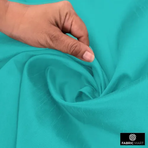 Vista 3 de Fabric Mart Direct The Yard, tela de seda Aqua Art de 1 yarda, 42 pulgadas de ancho, seda sintética de color sólido, tela de tapicería azul al por