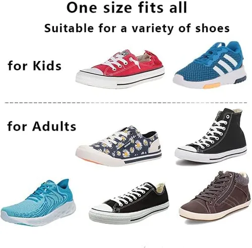 Vista 5 de Aiboxin Cordones elásticos sin ataduras para zapatos deportivos, cordones sin cordones para niños y adultos, cuerdas elásticas para zapatos