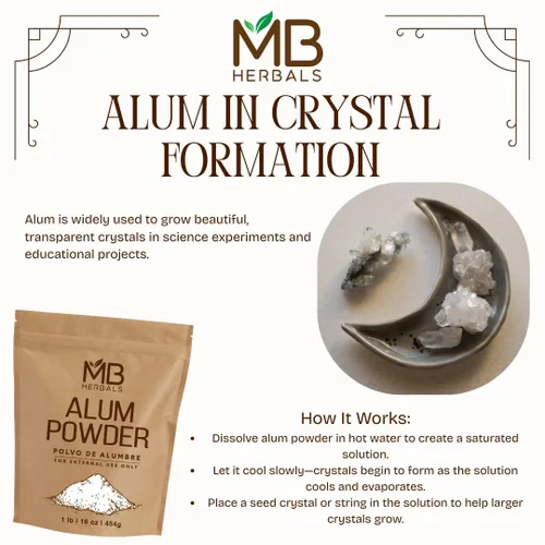 Vista 6 de MB Herbals Polvo de alumbre 8 oz / 0.5 lb / 227g Desodorante Después del afeitado Tela de cuero y papel mortal No ingerir Solo uso externo