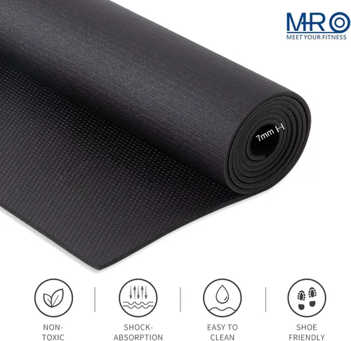 Vista 2 de MRO Extra Large Exercise Mat For Home Gym, 8'x4.5'/7'x4.5'/6'x4.5'(7mm) Workout Mats for Gym Flooring, Non-Slip, Extra Thick Durable Cardio Mat