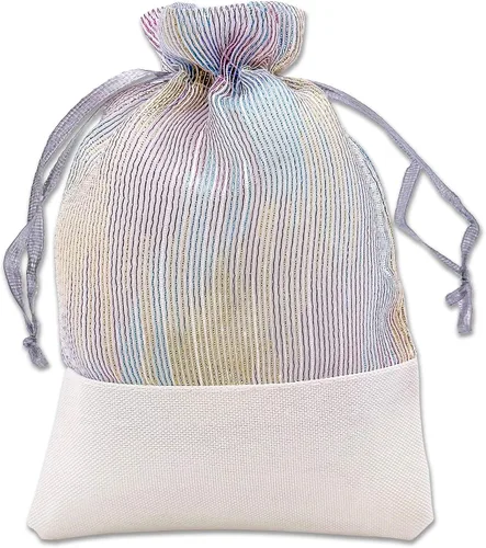 Vista 7 de TheDisplayGuys For Your Modern Living Paquete de 24 bolsas de regalo de lino y organza negra con cordones (XS 3 x 4), recuerdos de fiesta, muestras