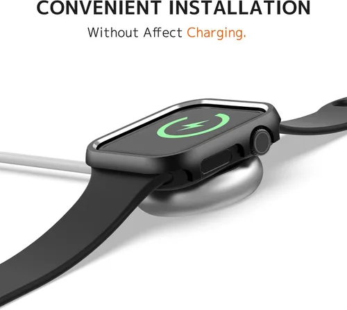 Vista 5 de NINKI Funda protectora delgada de aluminio para Apple Watch 11 de 1.654 in 2025 y serie 10 de 1.654 in 2024, [sin protector de pantalla] Funda Negro