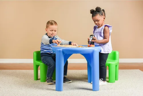 Vista 5 de Little Tikes Bright 'n Bold Mesa y sillas, verde/azul, 24 x 24 x 18