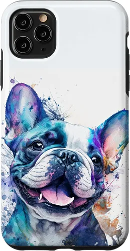 Vista 13 de Cute Frenchie Watercolor Splash Frenchie Puppy Case for iPhone 17
